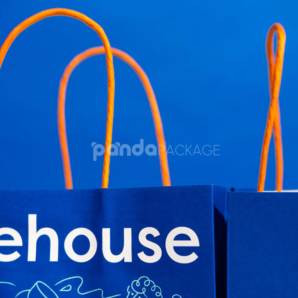 eco-friendly kraft paper bakery bags with handles for takeaway packaging