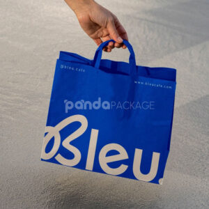 eco-friendly kraft paper bakery bags with handles for takeaway packaging