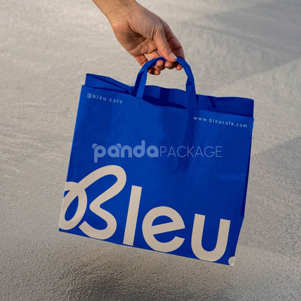 eco-friendly kraft paper bakery bags with handles for takeaway packaging