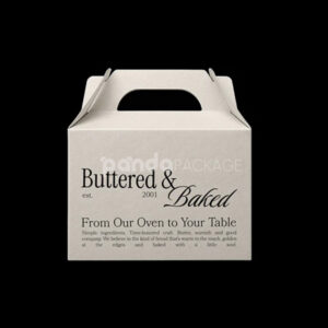 foldable paper gable boxes with handle for bakery and dessert packaging