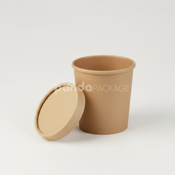 Eco-Friendly Kraft Paper Soup Cup with Lid