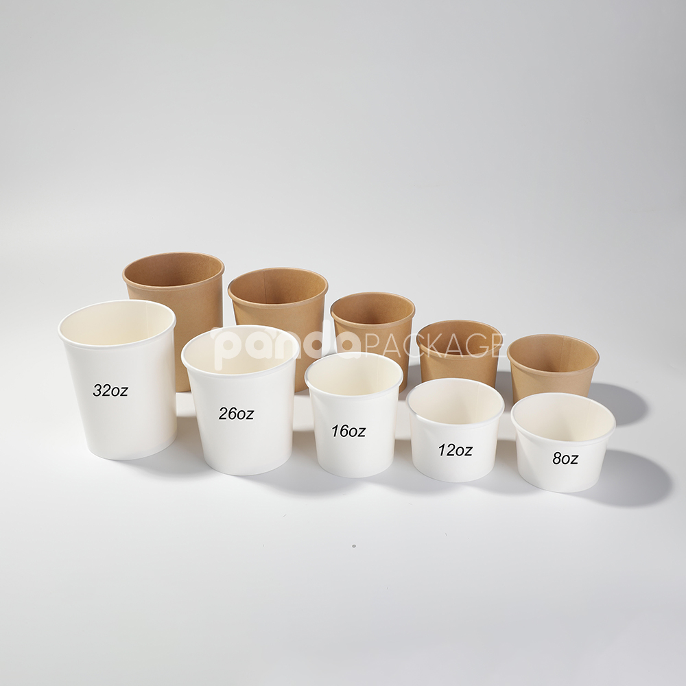eco-friendly kraft paper soup cup with lid for food packaging