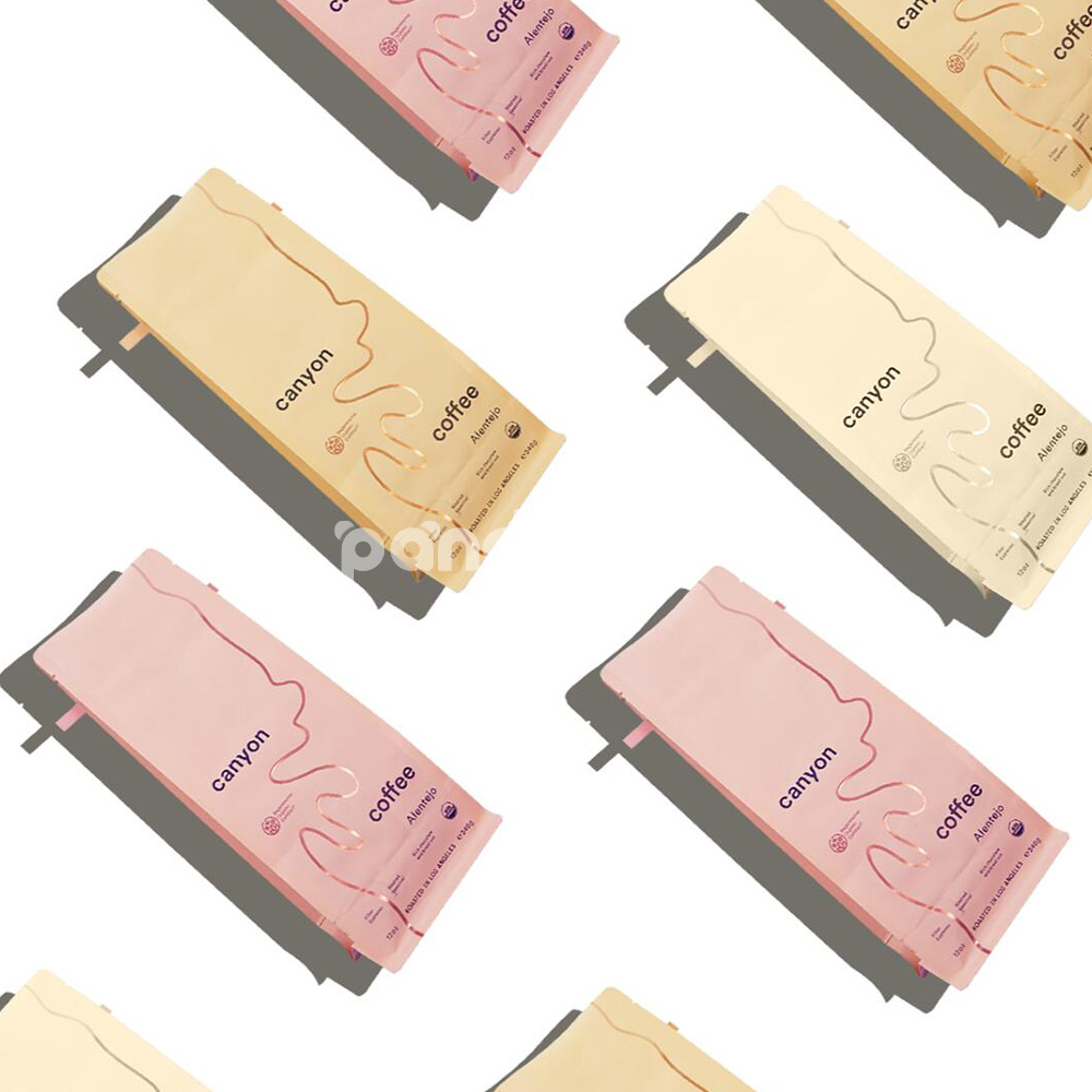 eco-friendly kraft paper coffee bag with valve and zip lock