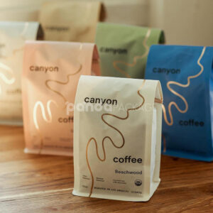 eco-friendly kraft paper coffee bag with valve and zip lock