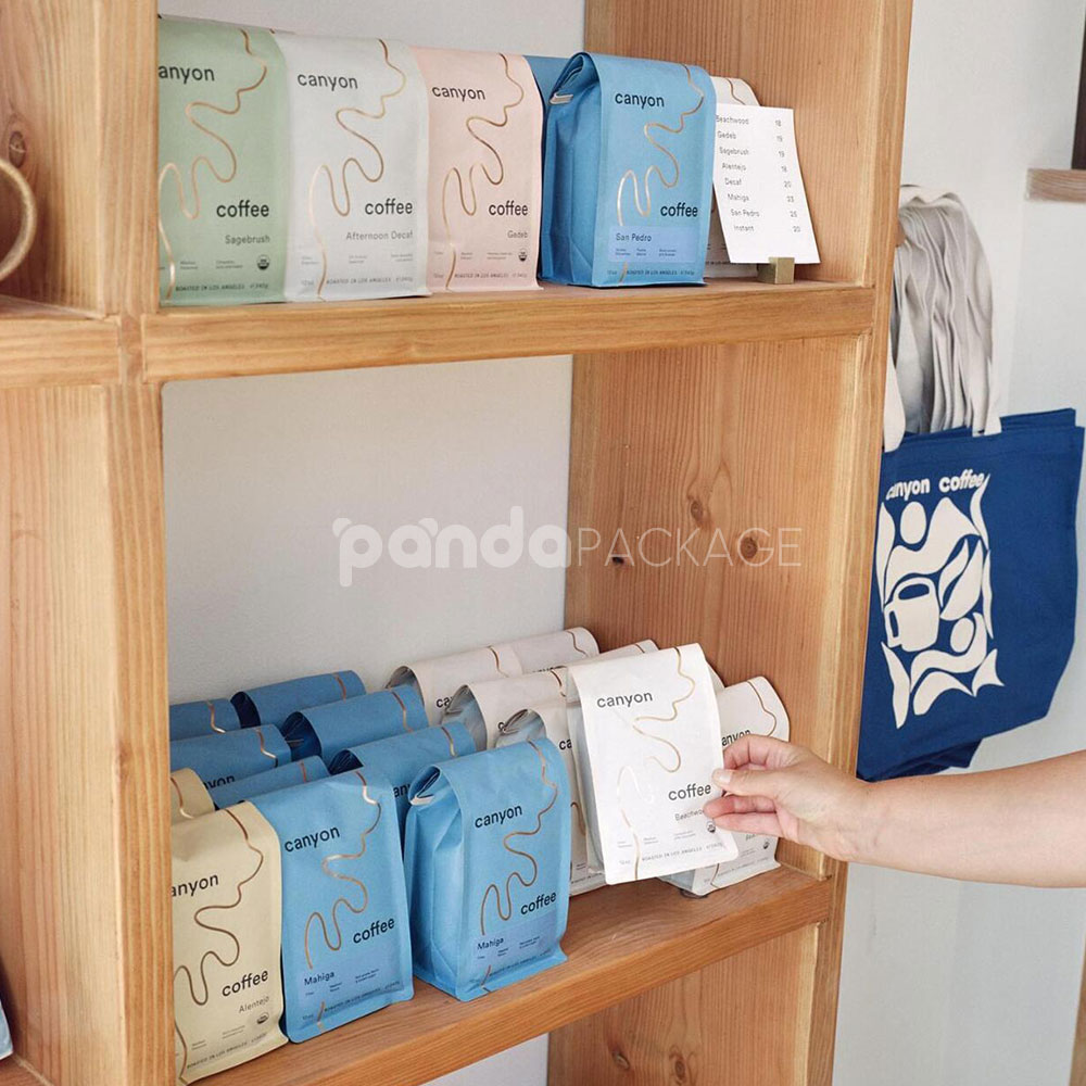 eco-friendly kraft paper coffee bag with valve and zip lock