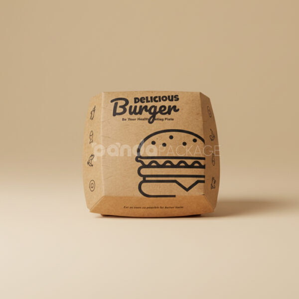 Eco-Friendly Kraft Paper Burger Box with Lid