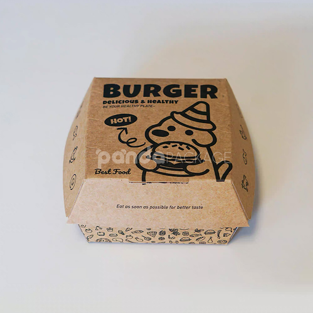 eco-friendly kraft paper burger box for takeaway packaging