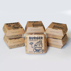 eco-friendly kraft paper burger box for takeaway packaging