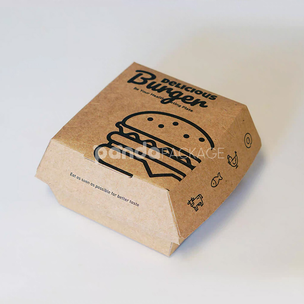 eco-friendly kraft paper burger box for takeaway packaging