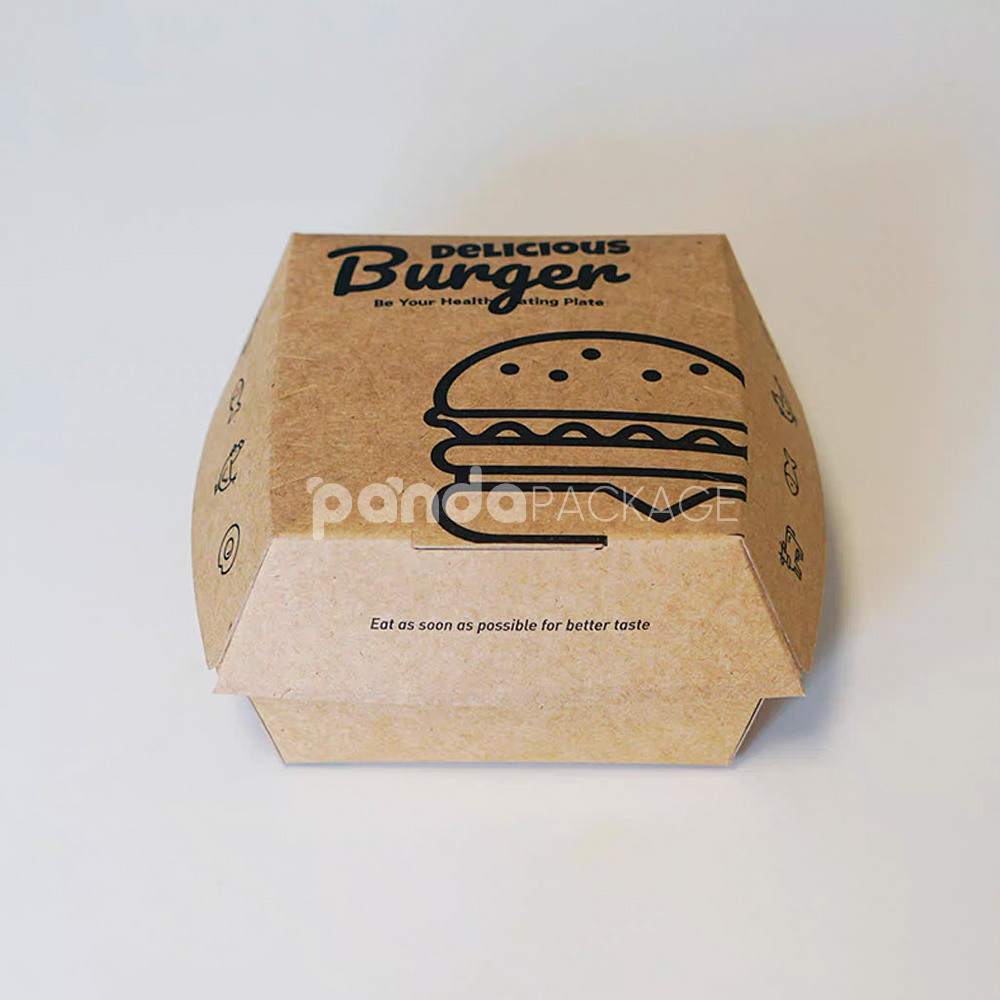 eco-friendly kraft paper burger box for takeaway packaging