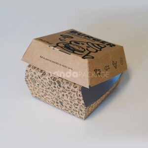 eco-friendly kraft paper burger box for takeaway packaging
