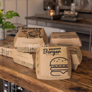 eco-friendly kraft paper burger box for takeaway packaging