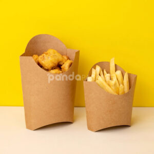eco-friendly kraft paper french fries cup for takeaway packaging