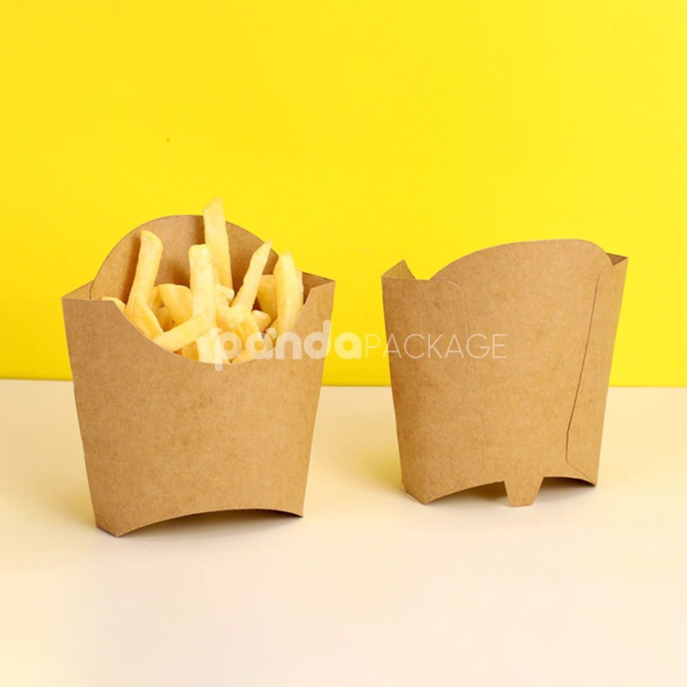 eco-friendly kraft paper french fries cup for takeaway packaging