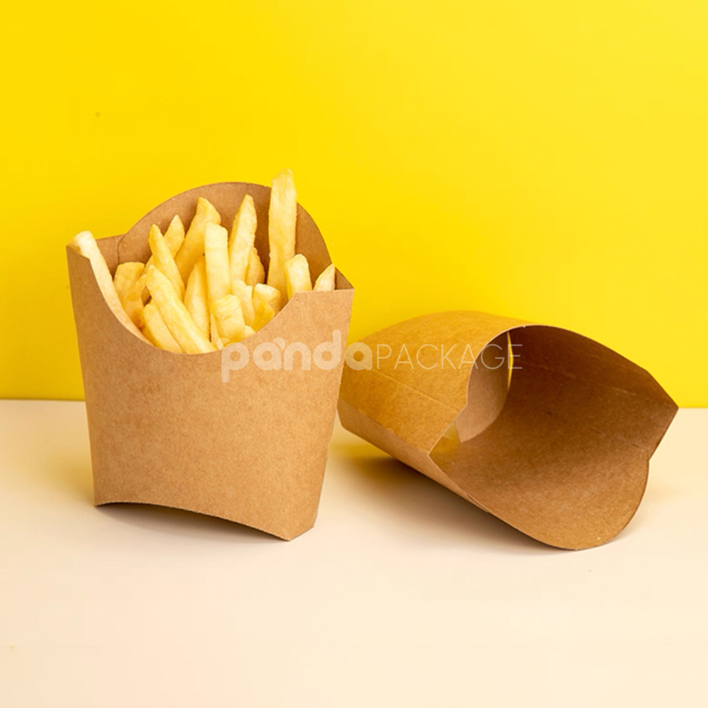 eco-friendly kraft paper french fries cup for takeaway packaging