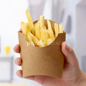 eco-friendly kraft paper french fries cup for takeaway packaging
