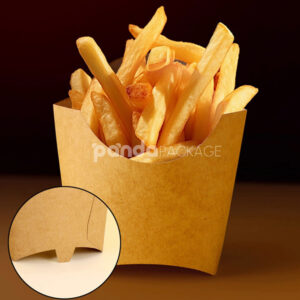 eco-friendly kraft paper french fries cup for takeaway packaging