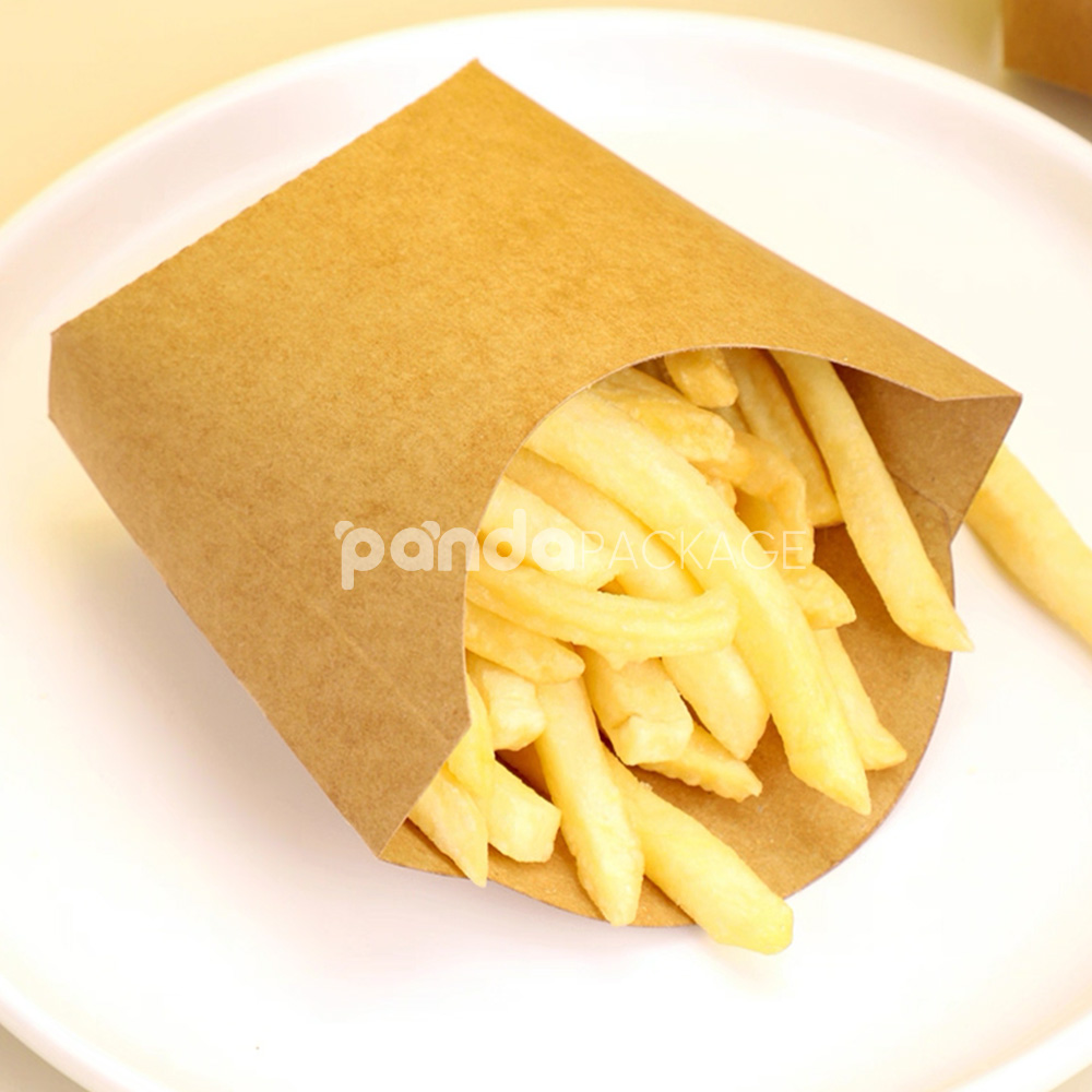 eco-friendly kraft paper french fries cup for takeaway packaging