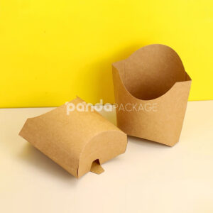 eco-friendly kraft paper french fries cup for takeaway packaging