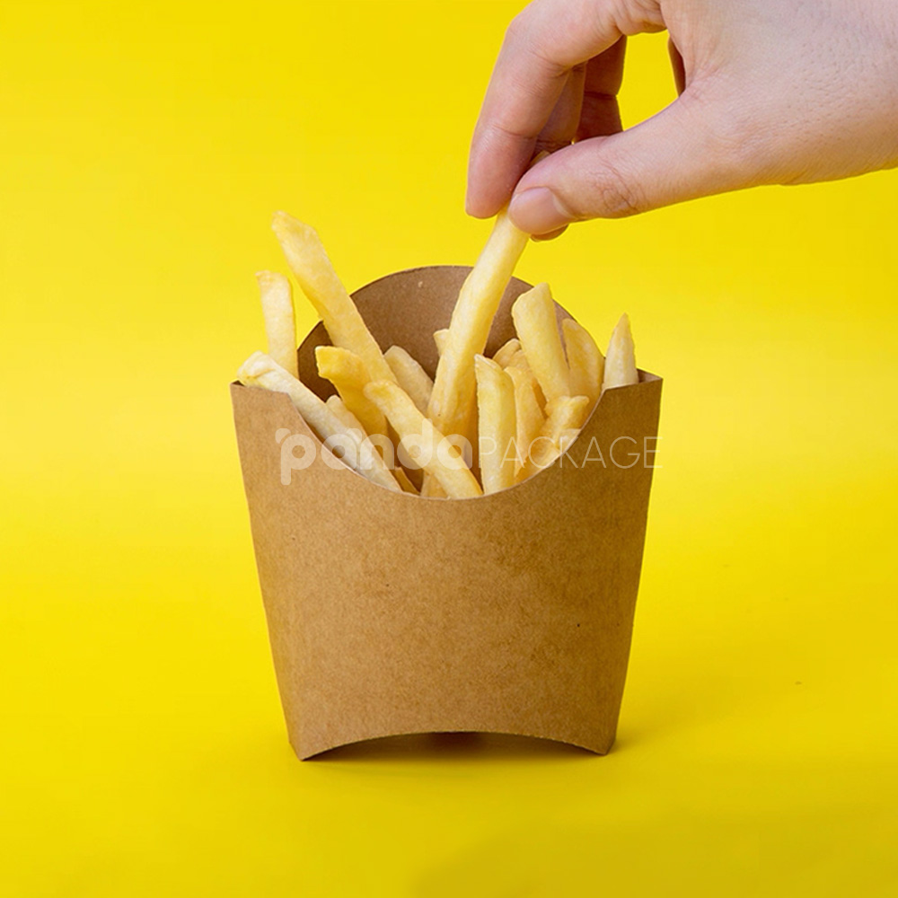 eco-friendly kraft paper french fries cup for takeaway packaging