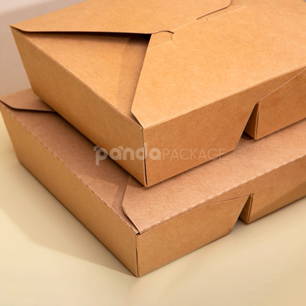 eco-friendly kraft paper takeout food box for restaurant packaging