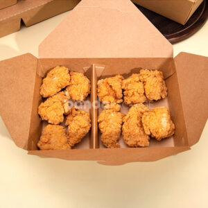 eco-friendly kraft paper takeout food box for restaurant packaging
