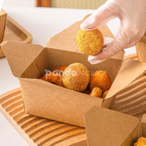 eco-friendly kraft paper takeout food box for restaurant packaging