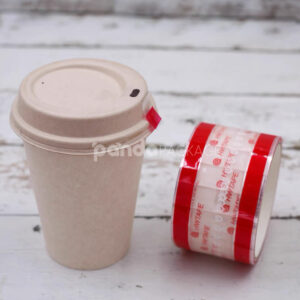 eco-friendly compostable paper coffee cup with lid for takeaway drinks