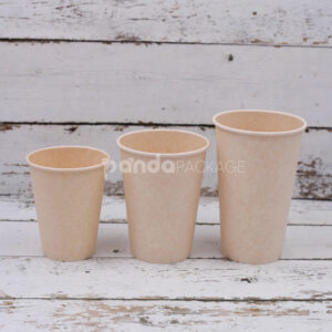 eco-friendly compostable paper coffee cup with lid for takeaway drinks