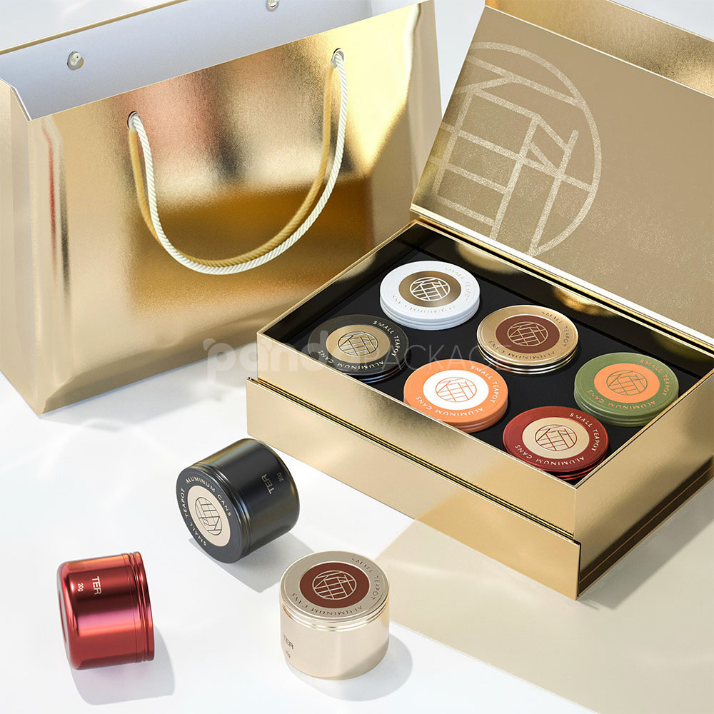 aluminum tea tin boxes for loose leaf packaging and storage