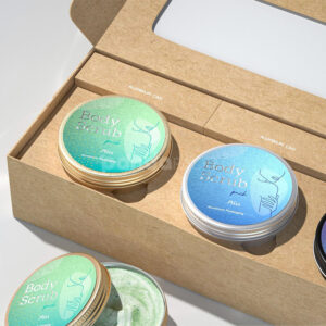 aluminum body scrub jars with screw-top lids for skincare packaging