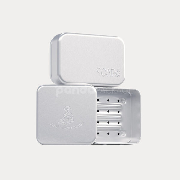 Aluminum Soap Storage Tin with Drainage Insert for Travel