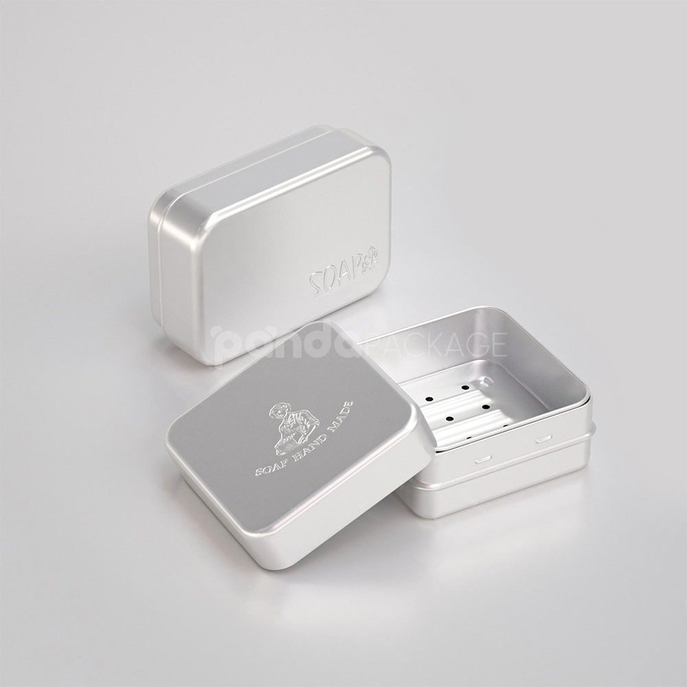 aluminum soap tin with drainage tray for handmade bar storage
