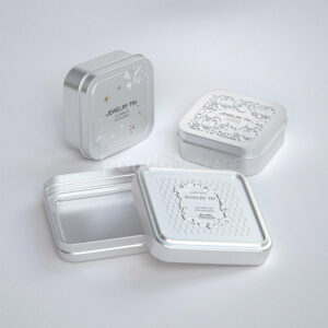 aluminum jewelry tin boxes with embossed decorative lids