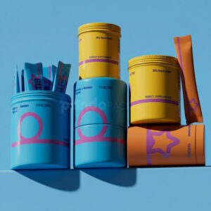 aluminum stick pack tins for vitamin powder and energy supplements