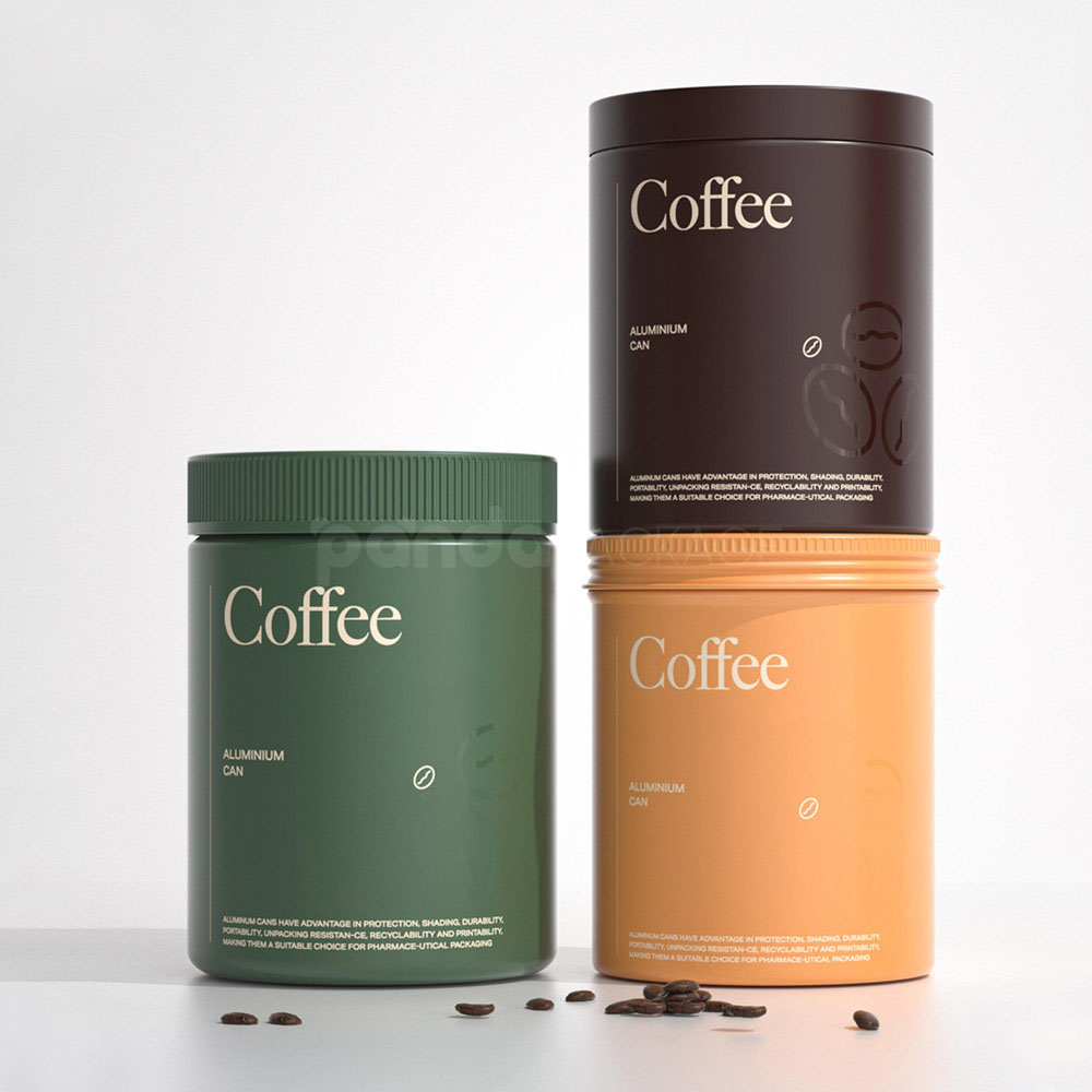 aluminum coffee canisters for storing beans and ground powder