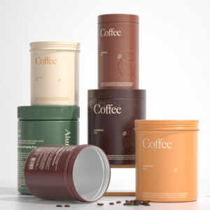 aluminum coffee canisters for storing beans and ground powder
