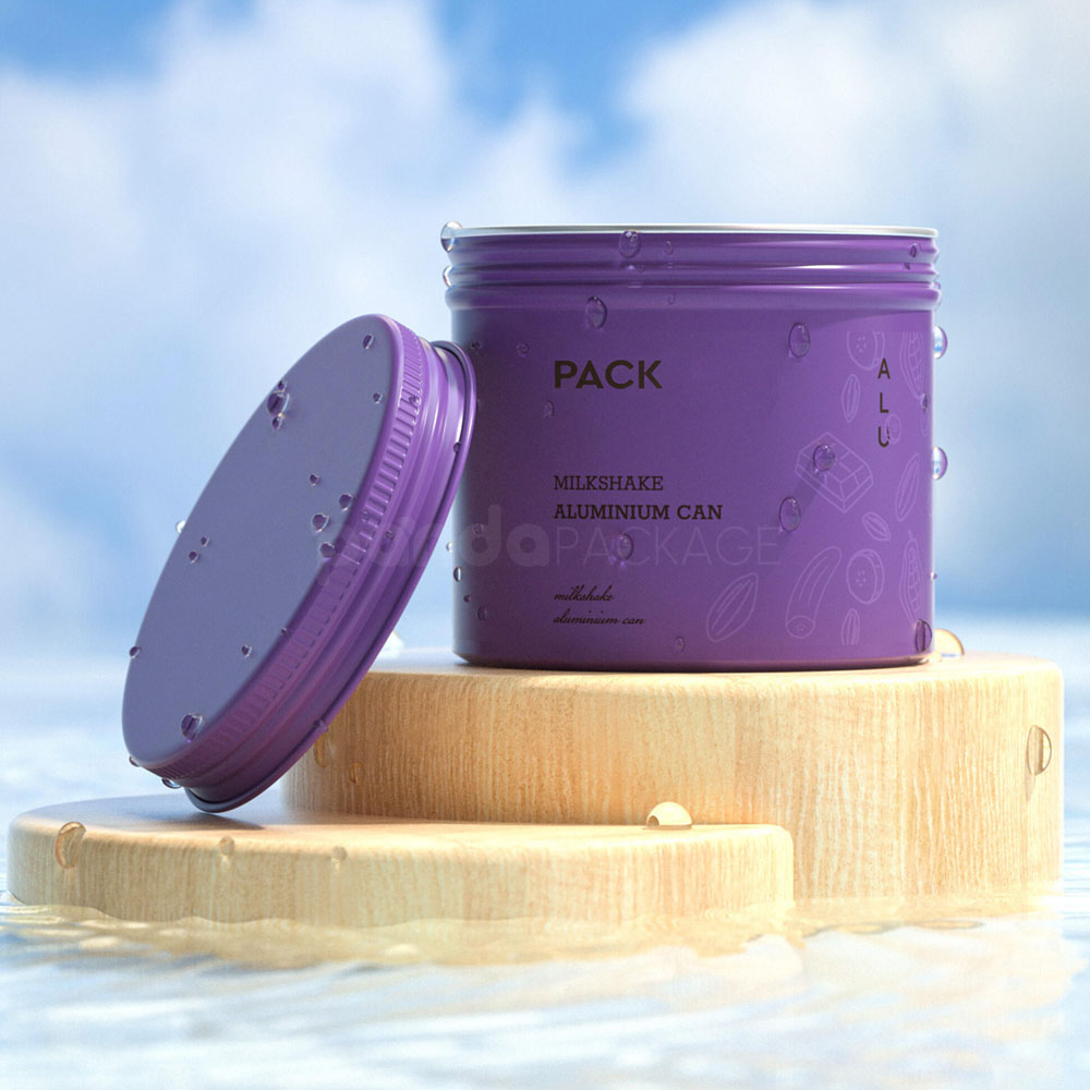 pastel aluminum cans for milkshake powder and drink mix packaging