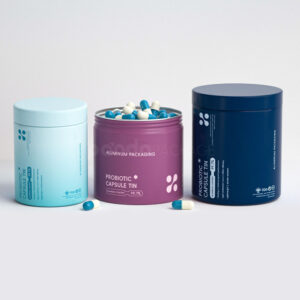 aluminum capsule tins for probiotic and dietary supplement packaging