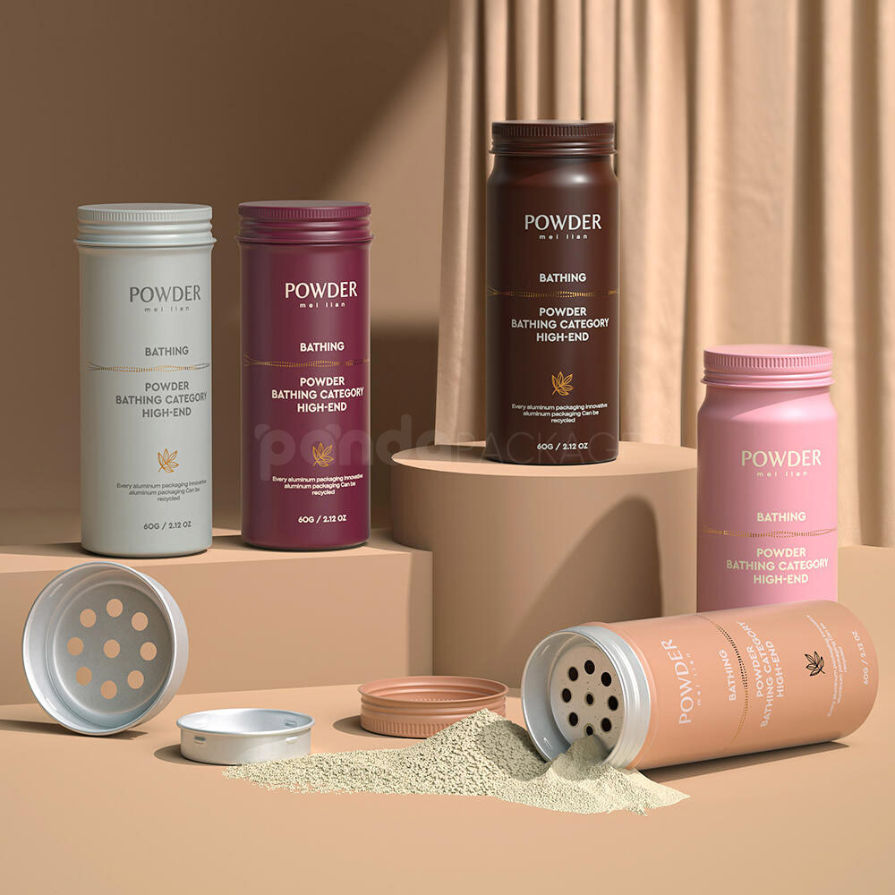 aluminum bath powder canisters for high-end body care packaging