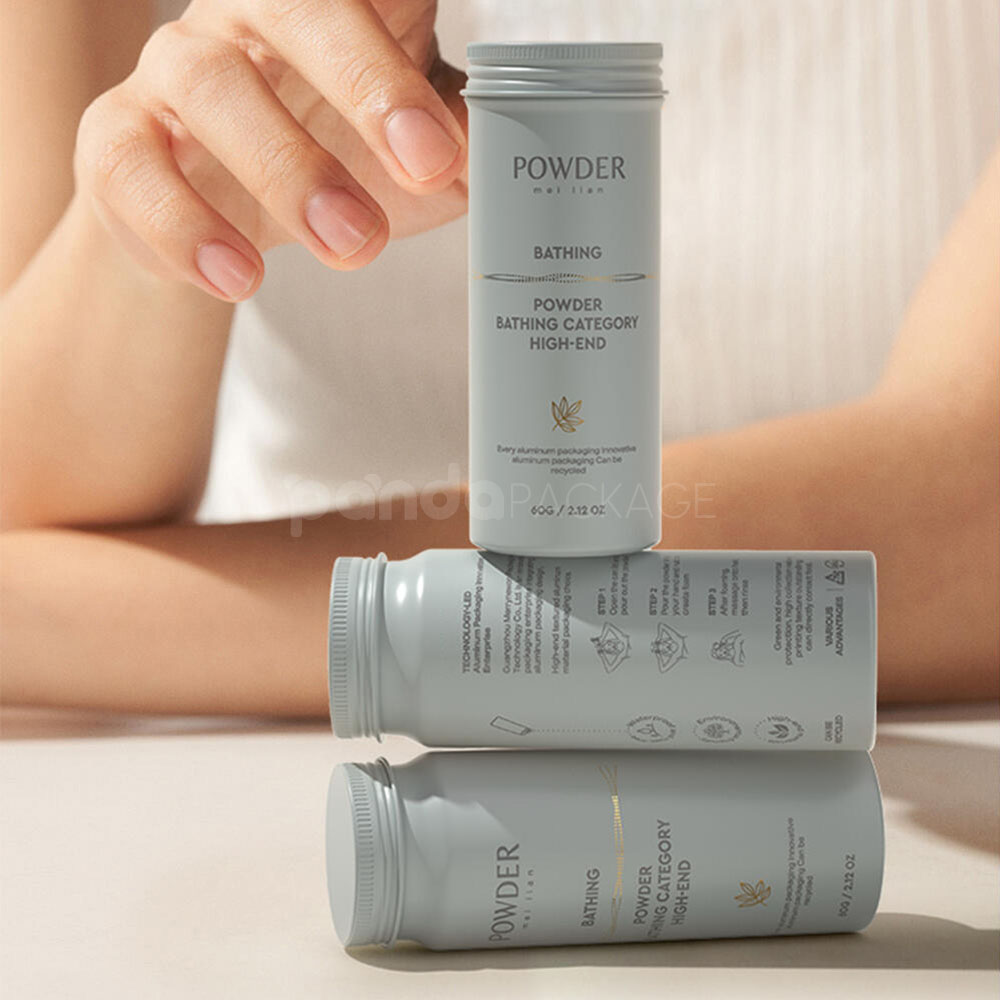 aluminum bath powder canisters for high-end body care packaging