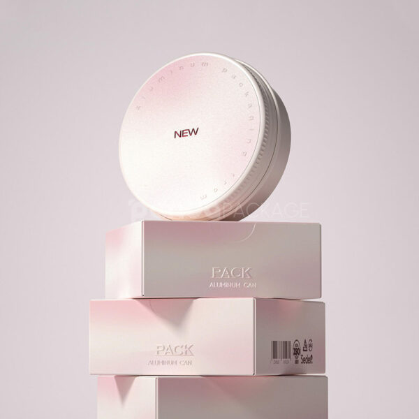 Aluminum Loose Powder Jars with Puff for Cosmetics