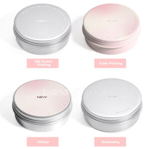 aluminum loose powder jar with makeup puff