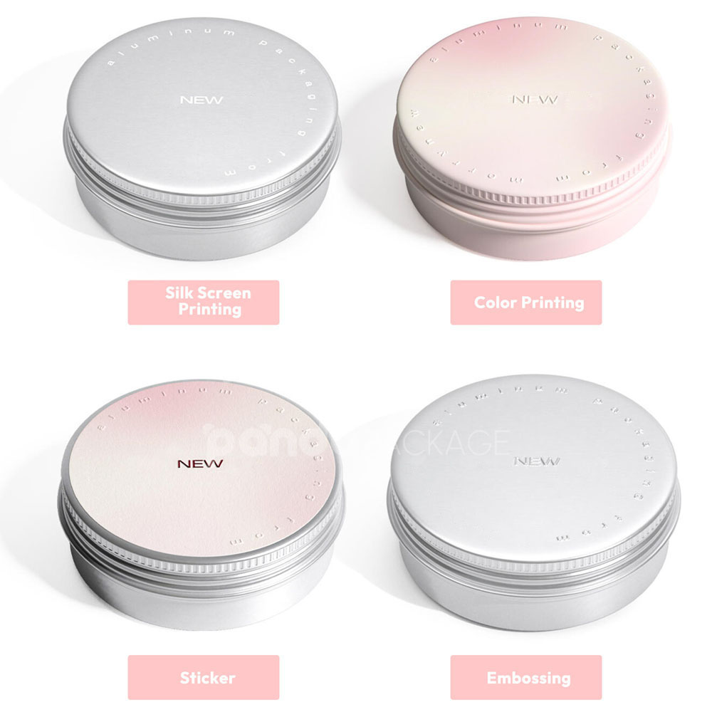 aluminum loose powder jar with makeup puff
