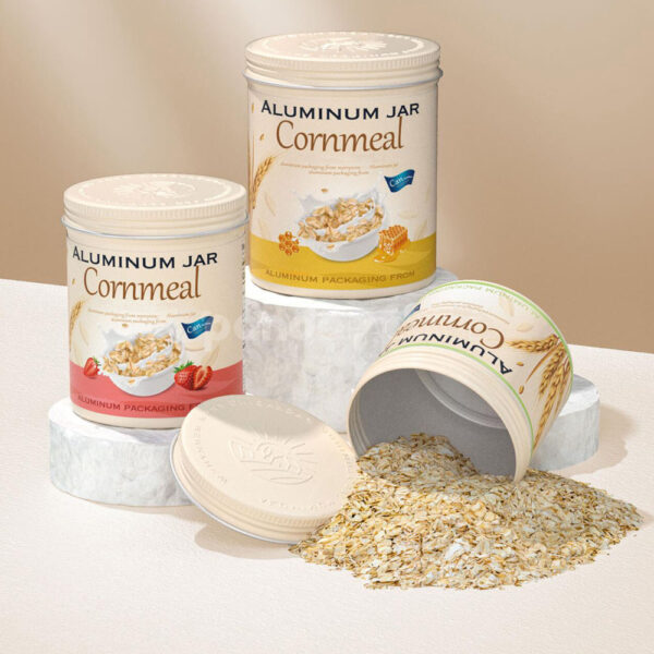 Aluminum Cornmeal Storage Jar for Dry Food Packaging