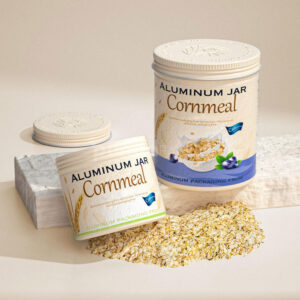 aluminum cornmeal tin jar for grain and food packaging storage