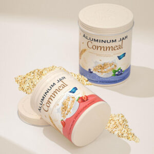 aluminum cornmeal tin jar for grain and food packaging storage