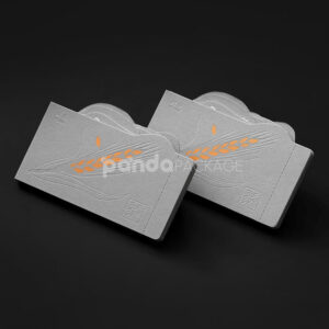 embossed gray food packaging labels with botanical paper design