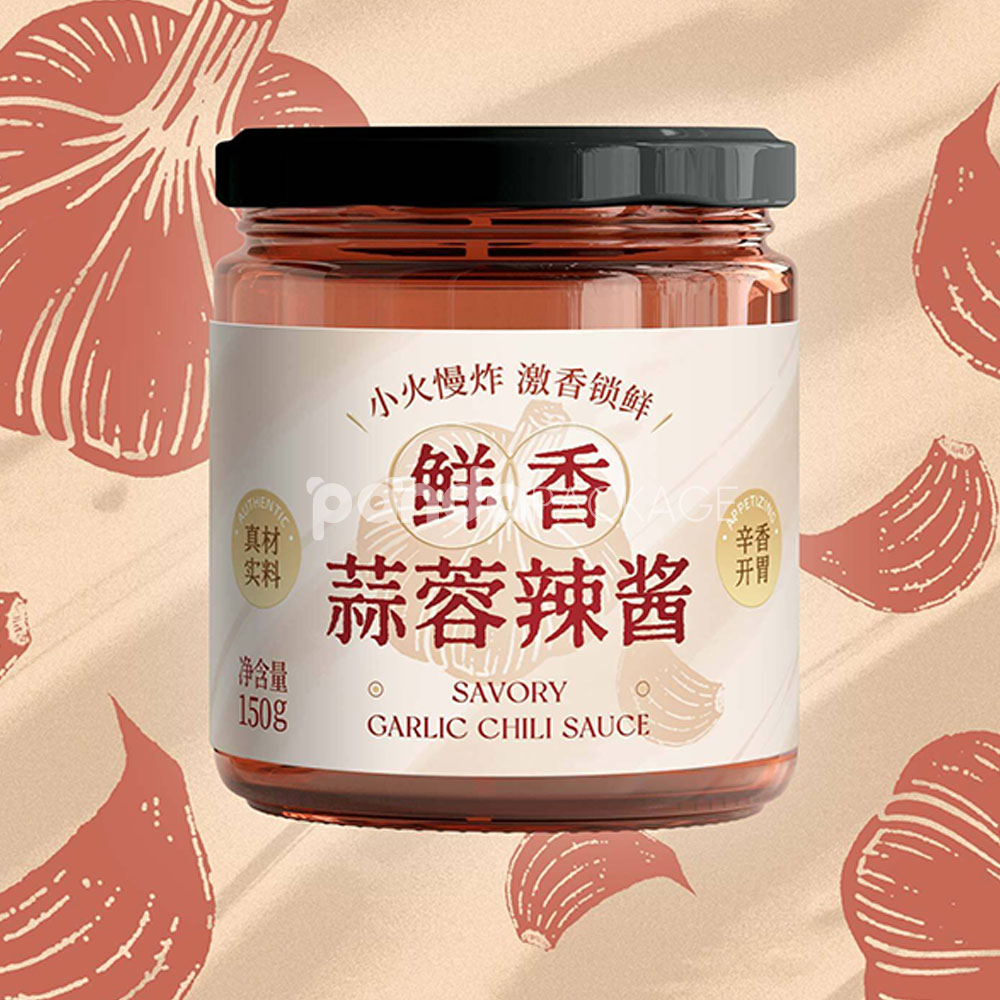 premium food packaging labels for various jarred sauce products