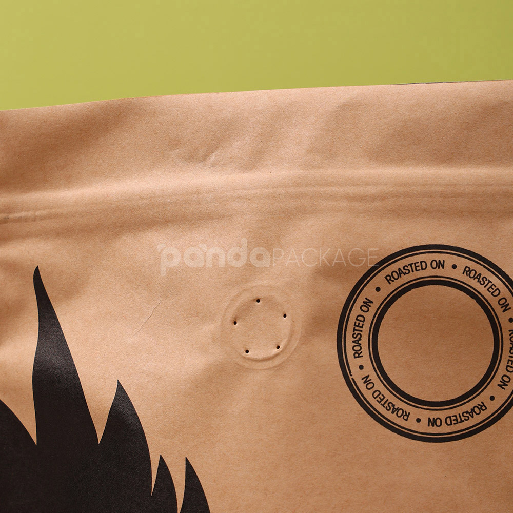 kraft stand up coffee pouch with valve for food packaging